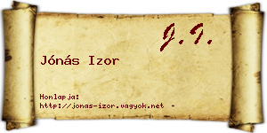 Jónás Izor névjegykártya